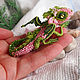 Brooch dragon 'Pinky'. Dragon bead. Brooch beads, Brooches, Moscow,  Фото №1