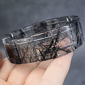Украшения handmade. Livemaster - original item Natural quartz with black tourmaline sherl bracelet. Handmade.