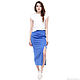 Order Skirt linen blue with a slit. etnoart. Livemaster. . Skirts Фото №3