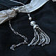 With pendant with brush 'Winter' pearls, hematite, Necklace, Moscow,  Фото №1