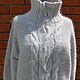 Роскошный свитер серого цвета из пряжи "Пух норки", Свитеры, Новосибирск,  Фото №1