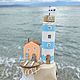 Заказать Островок дрифтвуд Голубое море, голубой маяк 18 см. AdriaticArt_Julia. Ярмарка Мастеров. . Статуэтки Фото №3