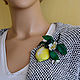 Order Lemon Brooch made of leather yellow lemon with flowers. flowersstyle (flowersstyle). Livemaster. . Brooches Фото №3