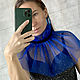  Воротник - горжетка Royal Blue , Бордо плиссе, Жабо, Москва,  Фото №1