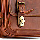 Leather briefcase 'Aramis' (red antique). Brief case. Russian leather Guild. My Livemaster. Фото №6