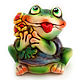 Ceramic figurine 'Frog with water lilies', Figurines, Balashikha,  Фото №1