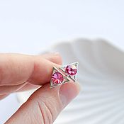 Украшения handmade. Livemaster - original item Swarovski Pink Stud Earrings. Handmade.
