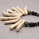 Order Necklace with white coral, volcanic lava, black coconut and bone. Ritasdreams (ritasdreams). Livemaster. . Necklace Фото №3