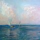 Oil painting seascape Buy oil painting Sea boat sky Buy painting sea Painting for interior
