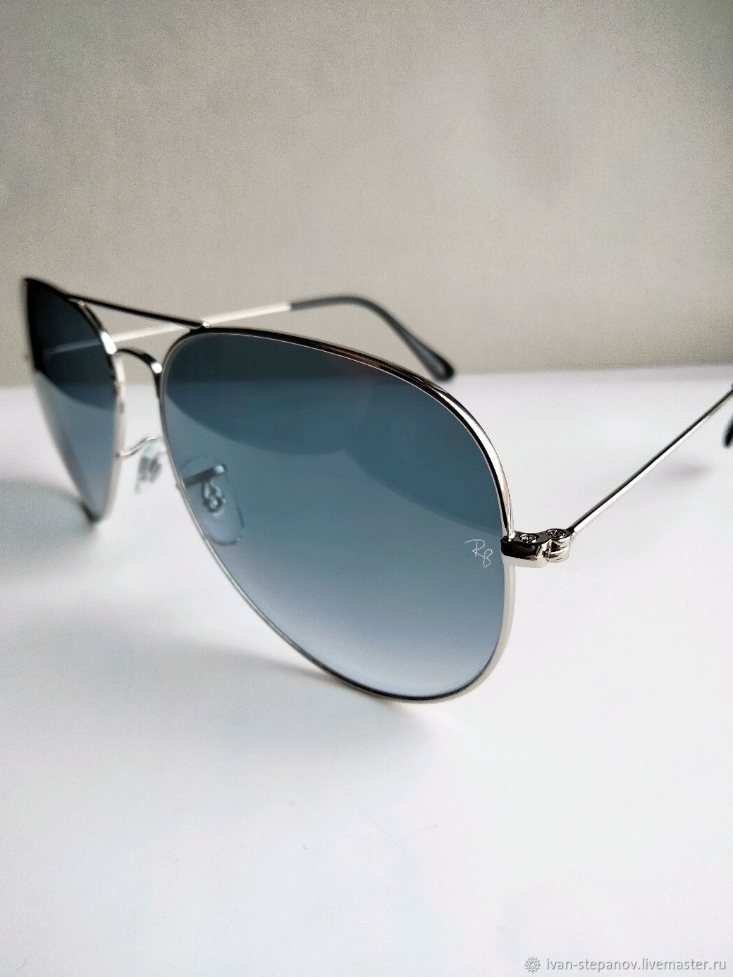 Винтаж: Очки в стиле ретро от солнца, авиаторы Ray ban серо-голубой в ...