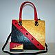Leather black red gold evening handbag purse satchel, Classic Bag, Bologna,  Фото №1