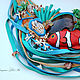 Морское Колье из кожи с рыбкой В Красном море, Колье, Братск,  Фото №1