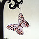 Transparent butterfly fluttering Earrings Pink Speckled boho Resin. Earrings. WonderLand. My Livemaster. Фото №5