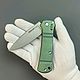 Автоматический нож Shokuroff M2103 CPM S 90V зелёный титан, Ножи, Москва,  Фото №1