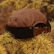 Аксессуары handmade. Livemaster - original item Docker beanie leather hat DBH-47. Handmade.
