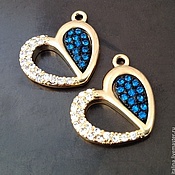 Материалы для творчества handmade. Livemaster - original item Heart pendant art.5-60 with glossy gilding. Handmade.
