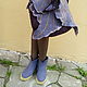 Шерстяной эко- комплектик  Аметистовый цветок. Полусапоги. Eco Shoes by Julia Pizar. Ярмарка Мастеров.  Фото №5