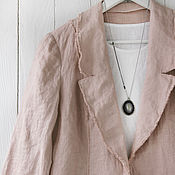 Одежда handmade. Livemaster - original item Beige jacket with open edges made of softened linen. Handmade.