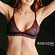 Set of lace lingerie "Plum" black with red color, Bras, Moscow,  Фото №1