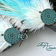Blue and white feather earrings. Earrings. Feather earrings Magic Temptation. My Livemaster. Фото №4