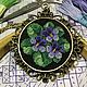 Order Pendant with embroidery 'Violet'. Anna's pretty things (flowertenderann). Livemaster. . Pendants Фото №3