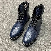 Обувь ручной работы handmade. Livemaster - original item Men`s boots, with a high beret, made of genuine crocodile leather.. Handmade.