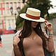 Соломенная летняя женская шляпа канотье. Шляпы. RamosHats. Интернет-магазин Ярмарка Мастеров.  Фото №2