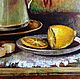Картина Чашка кофе маслом натюрморт с лимоном. Картины. Ольга Гончарова Картины счастья. Ярмарка Мастеров.  Фото №5
