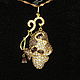 Order pendant 'Night moth' from 925 sterling silver with gold. Luxurious silver handmade. Livemaster. . Pendants Фото №3