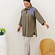Khaki shirt with embroidery Linen with viscose. Blouses. NATALINI. My Livemaster. Фото №9