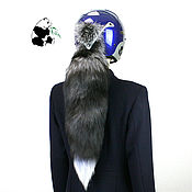 Материалы для творчества handmade. Livemaster - original item Tail of the Finnish black Fox. Tail on helmet №15. Handmade.