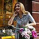 Заказать Платье-Рубашка из шелка "Райский сад на небесном ". Александра Майская. Ярмарка Мастеров. . Платья Фото №3