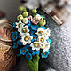 Brooch,brooch with forget-me-nots,Lily of the valley brooch,brooch with flowers,delicate brooch,spring flowers.Flowers and decorations Zarifa Pirogova.
