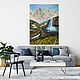  Oil painting Place of Power Snow in the Mountains. Waterfall. Mountain river. Pictures. sharaeva-elena. My Livemaster. Фото №6