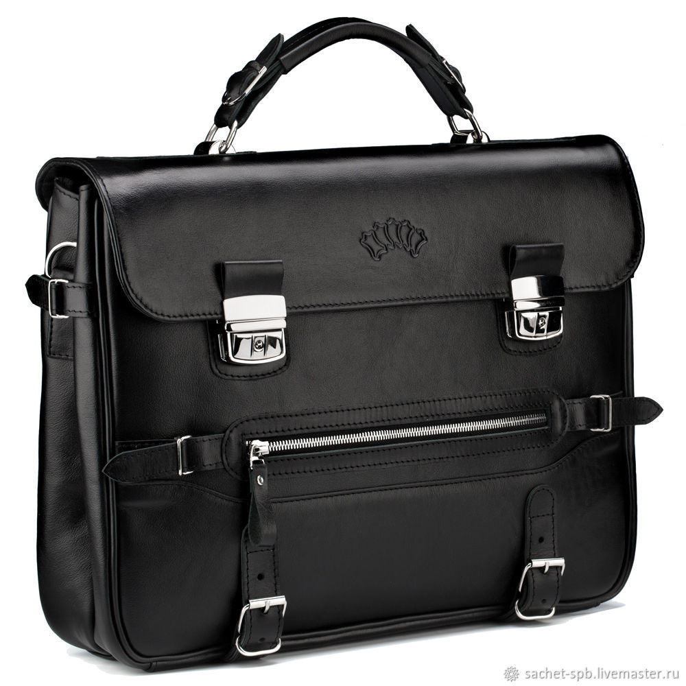 Leather briefcase 'Stalker' (black), Brief case, St. Petersburg,  Фото №1
