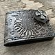 Кошелек из натуральной кожи Один с тиснением. Кошельки. Iron Arm Leatherworks (Екатерина). Интернет-магазин Ярмарка Мастеров.  Фото №2