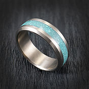 Украшения handmade. Livemaster - original item Titanium ring with natural turquoise. Handmade.