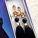 Earrings-brush Black Lily silk black agates gilt. Tassel earrings. GolDFenix. Online shopping on My Livemaster.  Фото №2