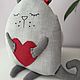 Льняной котик сплюшка (светло серый). Мягкие игрушки. Podushechki. Ярмарка Мастеров.  Фото №4