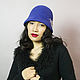 Velour hat cloche blue, Hats1, Moscow,  Фото №1