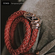 Украшения handmade. Livemaster - original item Snake Bracelet | Bronze | Braided Leather. Handmade.