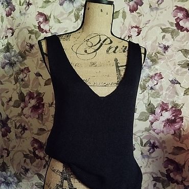 Одежда ручной работы. Ярмарка Мастеров - ручная работа Майки: "Soie noire". Handmade.