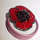 Embroidered brooch Red poppy, Brooches, Moscow,  Фото №1