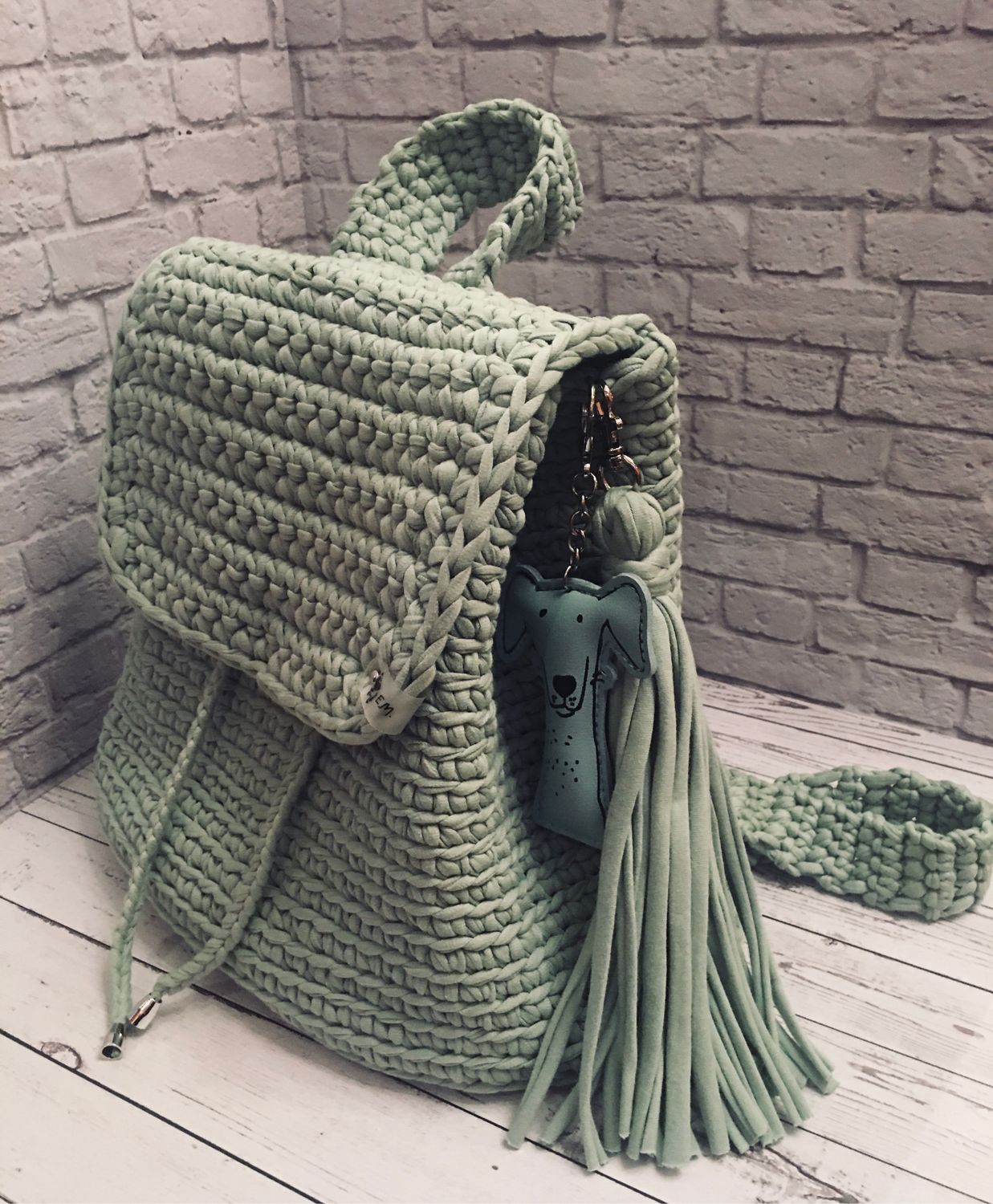 Рюкзак из трикотажной пряжи – купить на Ярмарке Мастеров – M3GM0RU ...