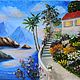 "Mediterranean: The house near the sea" Oil painting. Pictures. Kind paintings by Irina Belozerova. My Livemaster. Фото №6