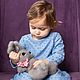Зайка Тедди из натурального меха норки серый 27 см. Тедди Зверята. Holich Toys Наталья Холкина. Интернет-магазин Ярмарка Мастеров.  Фото №2