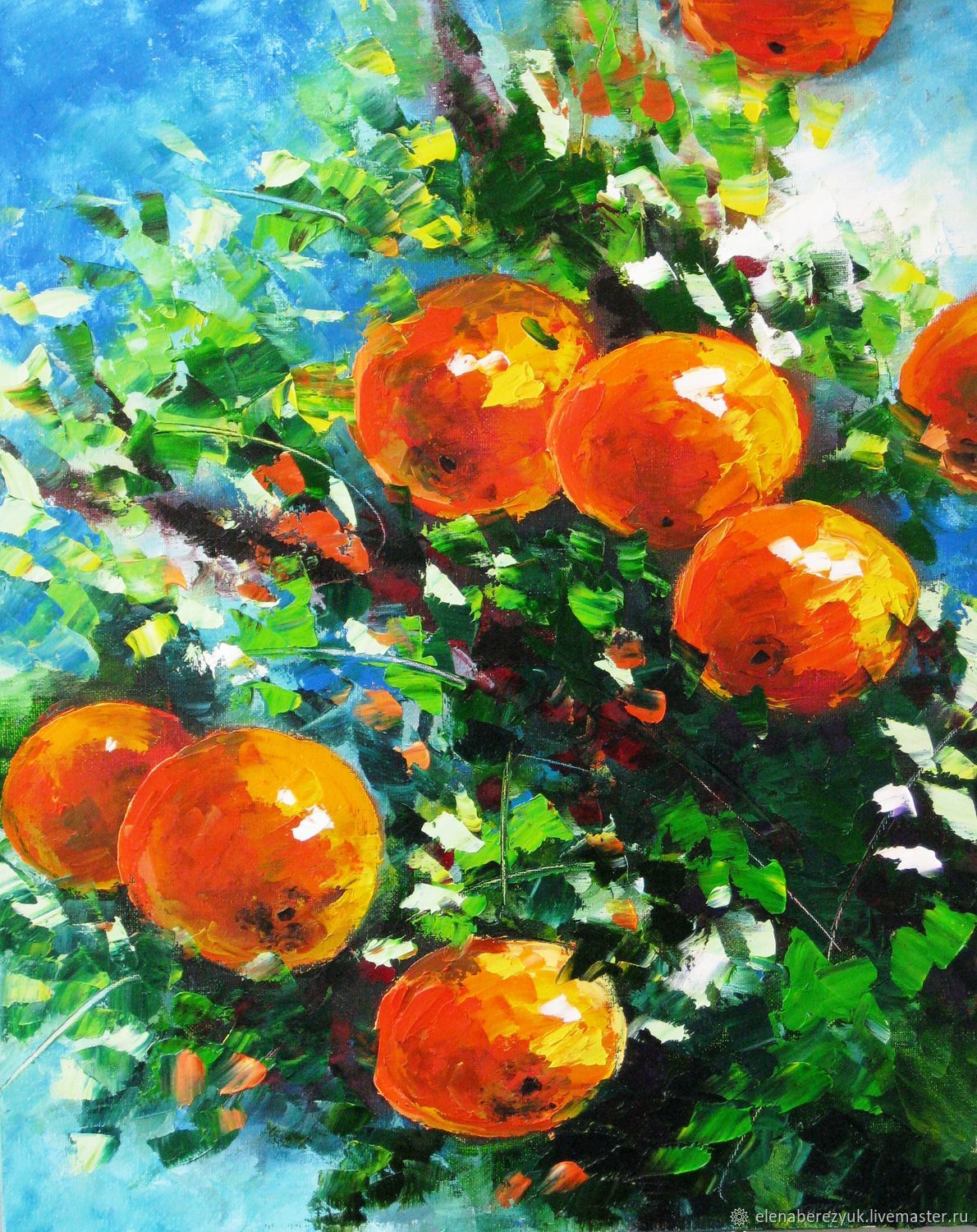 Orange Painting Kitchen Wall Art Dining Room Decor Orange Tree