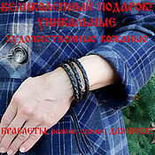Украшения handmade. Livemaster - original item Braided leather bracelet 