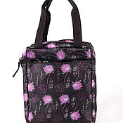 Средняя спортивная сумка, сумка для фитнеса "Большие цветочки"