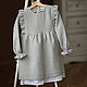 Dress for girls linen Amelia gray. Childrens Dress. molinialife. Online shopping on My Livemaster.  Фото №2